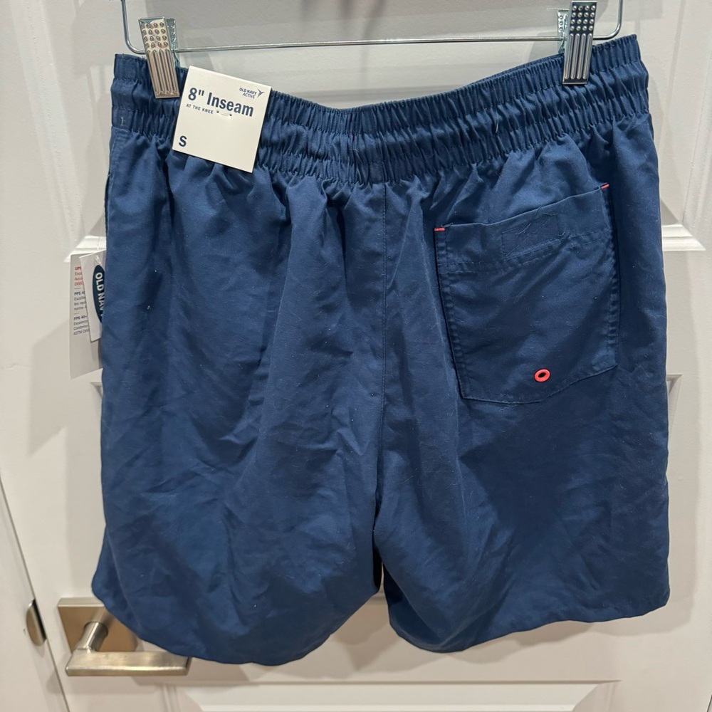 NWT Old Navy Blue Swim Shorts with drawstring mens small - Picture 3 of 4